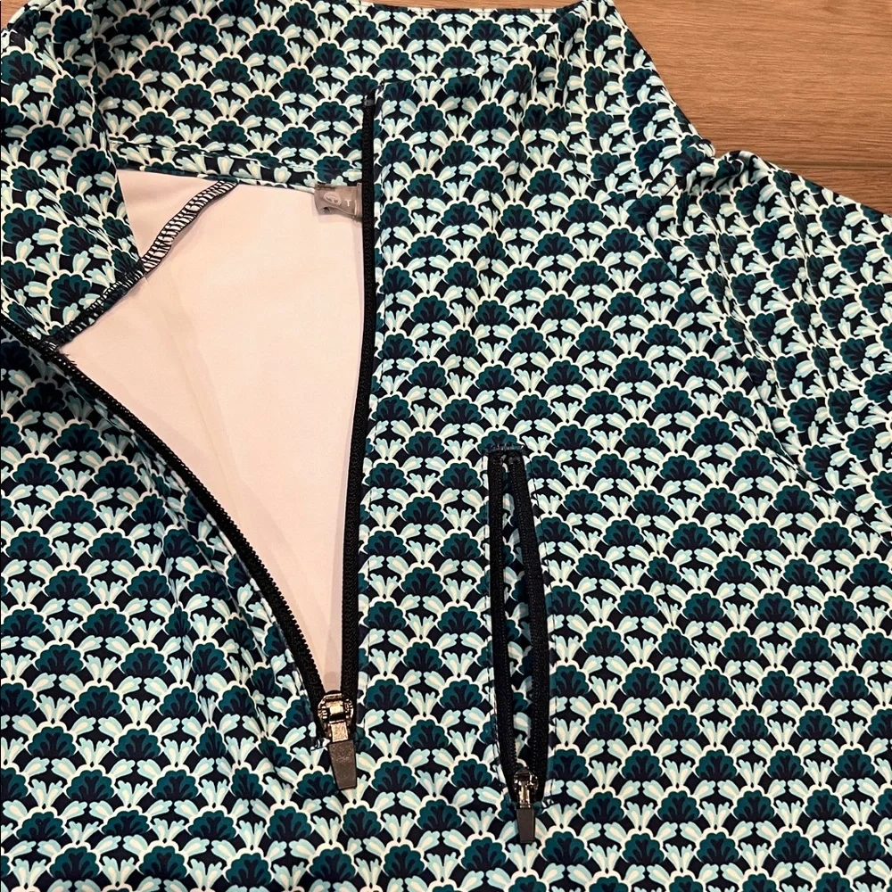 T by Talbots OUT & ABOUT HALF-ZIP PULLOVER - FASCINATING SCALLOP Sz M Sporty - Picture 8 of 13